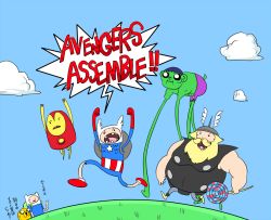 Rule 34 | adventure time, avengers (series), captain america, crossover, hulk, iron man, marvel, thor (marvel)