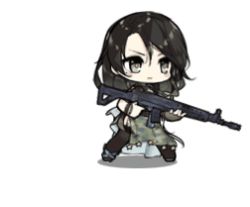 Rule 34 | 1girl, animated, animated gif, artist request, assault rifle, black hair, camouflage, character name, china dress, chinese clothes, dress, full body, girls&#039; frontline, gold trim, grey eyes, gun, long hair, lowres, official art, rifle, simple background, solo, thigh strap, thighhighs, type 03 (girls&#039; frontline), type 03 assault rifle, watermark, weapon, web address, white background