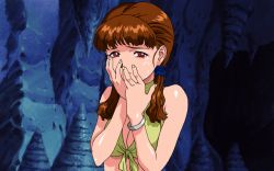 Rule 34 | animated, animated gif, bracelet, brown eyes, brown hair, cave, jewelry, scared, tears, twintails, viper rsr