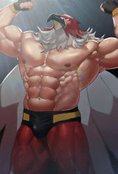 Rule 34 | abs, absurdres, bad id, bad twitter id, bara, bare pectorals, bulge, fatal fury, garou: mark of the wolves, griffon mask, highres, large pectorals, luchador, luchador mask, male focus, mask, muscular, muscular male, neumo, pectorals, the king of fighters, the king of fighters 2003, thick thighs, thighs, topless male, wrestler, wrestling, wrestling mask, wrestling outfit, wrestling ring