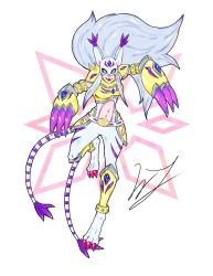 Rule 34 | 1girl, armor, cat, cat girl, claws, digimon, holy ring, long hair, original, solo, tailmon
