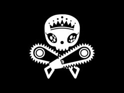 Rule 34 | 00s, chainsaw, crown, kaibutsu oujo, monochrome, skull