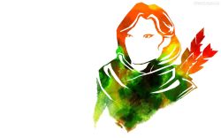 Rule 34 | 1girl, arrow (projectile), artist request, dota (series), dota 2, female focus, green scarf, highres, quiver, red hair, scarf, simple background, solo, wallpaper, white background, windranger (dota)