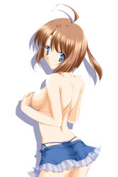 Rule 34 | brown hair, miniskirt, original, panties, sakuragi hiroyuki, skirt, solo, topless, underwear