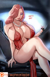 Rule 34 | 1girl, breasts, highres, huge breasts, jessica rabbit, lasga claven, sitting, solo, who framed roger rabbit