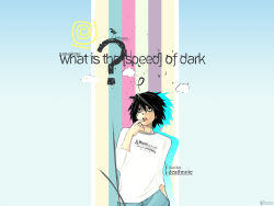 Rule 34 | 00s, 1boy, death note, highres, l (death note), male focus, solo, wallpaper