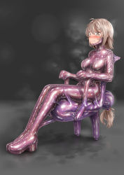 Rule 34 | 2girls, armchair, blonde hair, blush, bound, bound together, brown eyes, chair, clenched hands, clenched teeth, crying, crying with eyes open, dripping, forced, fumi11gou, highres, human furniture, legs together, living clothes, multiple girls, objectification, parasite, restrained, simple background, sitting, sitting on person, tagme, tears, teeth, tentacle clothes, tentacle seam, tentacles, tentacles under clothes