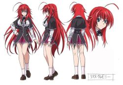 Rule 34 | 10s, 1girl, blue eyes, blush, breasts, cleavage, high school dxd, large breasts, long hair, long image, rias gremory, solo, tall image