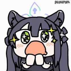 Rule 34 | animal ears, animated, animated gif, blue archive, lowres, open mouth, seseren, shun (blue archive), shun (small) (blue archive), sparkling eyes