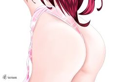 Rule 34 | 1girl, absurdres, ass, ass focus, close-up, highres, lixsium, long hair, original, panties, red hair, self-upload, simple background, underwear, white background