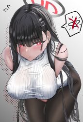 white hair, blue eyes, big boobs, bent over, bare shoulders, anime