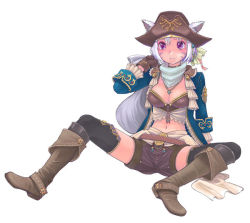 Rule 34 | 00s, 1girl, boots, breasts, cleavage, final fantasy, final fantasy xi, gloves, hat, jewelry, large breasts, midriff, mithra (ff11), navel, necklace, pirate hat, pixiv sample, resized, sack, solo, thighhighs, tsuki (tsukiookami)
