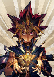Rule 34 | 10s, 2016, 3boys, atem, belt, black hair, blonde hair, dated, dual persona, earrings, happy new year, highres, jewelry, looking at viewer, male focus, millennium puzzle, multicolored hair, multiple boys, muto yugi, new year, open collar, pigeon666, pink eyes, pink hair, puzzle, ring, school uniform, smile, spiked hair, tiara, torn clothes, two-tone hair, wrist cuffs, yami yugi, yu-gi-oh!, yuu-gi-ou, yu-gi-oh! duel monsters