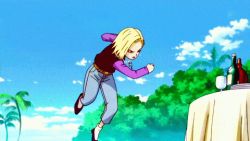 Rule 34 | android 18, animated, animated gif, chopsticks, dragon ball, dragonball z, dragonball z battle of gods, fighting, god of destruction beerus, lowres, piccolo, tenshinhan