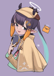Rule 34 | a:n (angrynum), blunt bangs, capelet, cosplay, deerstalker, detective, eyebrows hidden by hair, hair ornament, halo, hat, highres, hololive, hololive english, long hair, looking at viewer, magnifying glass, multicolored hair, ninomae ina&#039;nis, orange hair, pointy ears, purple hair, smile, takodachi (ninomae ina&#039;nis), tentacle hair, tentacles, virtual youtuber, watson amelia, watson amelia (cosplay)