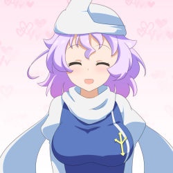 Rule 34 | 1girl, ^ ^, breasts, cato (monocatienus), closed eyes, dress, hair between eyes, hat, highres, letty whiterock, long sleeves, medium breasts, open mouth, smile, solo, touhou, white hat, white sleeves