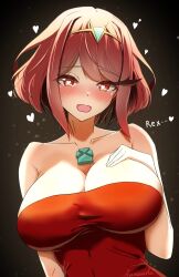 Rule 34 | alternate costume, breasts, highres, kanuitichrom, large breasts, pyra (xenoblade), red eyes, red hair, short hair, xenoblade chronicles (series), xenoblade chronicles 2