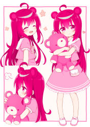 1girl animal_ears bear_ears bear_girl dress original pink_dress pink_eyes pink_hair