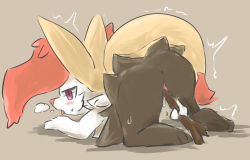 Rule 34 | 1girl, animal ear fluff, animal ears, animal feet, animal nose, anus, ass, black fur, blush, body fur, braixen, breath, brown background, creatures (company), female focus, female masturbation, fox ears, fox tail, from behind, full body, furry, furry female, game freak, gen 6 pokemon, half-closed eyes, highres, holding, holding stick, masturbation, multicolored fur, nintendo, object insertion, open mouth, pokemon, pokemon (creature), pussy, pussy juice, red eyes, san (sanchimpo), simple background, sketch, snout, solo, stick, sweat, tail, tongue, tongue out, top-down bottom-up, trembling, uncensored, vaginal, vaginal object insertion, white fur, yellow fur