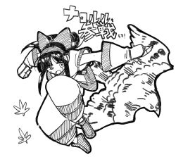 Rule 34 | 1girl, ainu clothes, black hair, breasts, fingerless gloves, gloves, hair ribbon, highres, japanese text, jumping, legs, long hair, mamahaha, medium breasts, nakoruru, open mouth, pants, ribbon, samurai spirits, sketch, smile, snk, solo, the king of fighters, thighs, traditional media, translation request