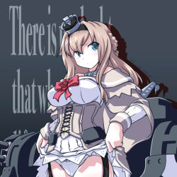 Rule 34 | 1girl, 547th sy, text background, black background, blonde hair, blue eyes, blush, bodice, bow, bowtie, braid, breasts, closed mouth, clothes lift, commentary request, crown, dress, dress lift, english text, flower, french braid, garter straps, highres, kantai collection, large breasts, lifted by self, long hair, mini crown, neck flower, off-shoulder dress, off shoulder, panties, red bow, red bowtie, red flower, red rose, rigging, rose, solo, underboob, underwear, warspite (kancolle), white panties