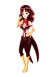 Rule 34 | 1girl, boots, brown eyes, brown hair, cleavage cutout, clothing cutout, gloves, high heel boots, high heels, highres, long hair, navel, navel cutout, princess maker (series), princess maker 2, revealing clothes, thigh boots, thighhighs, user zgjw8247