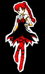 Rule 34 | 1990s (style), 1girl, bishoujo senshi sailor moon, bishoujo senshi sailor moon s, boots, braid, dress, hamutarou, pantyhose, ptilol (sailor moon), red eyes, red hair, retro artstyle, side braid, single braid, smile, solo