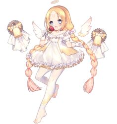 Rule 34 | 1girl, :3, :d, angel (ark order), angel wings, ao jun, ark order, bell, blonde hair, blue eyes, blush, bow, braid, constellation print, detached wings, dress, flower, forehead, frilled dress, frills, full body, gears, gloves, hair ornament, halo, holding, holding flower, long hair, looking at viewer, mini wings, official art, open mouth, pantyhose, pink pupils, pointy ears, puffy dress, red flower, red rose, rose, see-through, see-through legwear, short dress, sidelocks, smile, solo, standing, standing on one leg, star-shaped pupils, star (symbol), star hair ornament, star print, stirrup legwear, symbol-shaped pupils, tachi-e, toeless legwear, transparent background, twin braids, variant set, veil, very long hair, white dress, white gloves, white pantyhose, white wings, wings, yellow bow