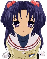 Rule 34 | 00s, absurdres, bent over, clannad, highres, ichinose kotomi, school uniform, serafuku, solo, transparent background, vector trace