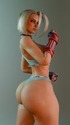Rule 34 | 1girl, 3d, absurdres, ass, calvin klein, cammy white, choker, cpt-flapjack, curvy, female focus, gauntlets, highres, huge ass, realistic, short hair, simple background, street fighter, street fighter 6, tagme, thick thighs, thighs