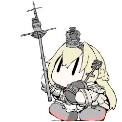 Rule 34 | 1girl, bare shoulders, black footwear, black hairband, blonde hair, braid, chibi, corset, cross, crown, dress, french braid, globus cruciger, hairband, holding, kantai collection, lace, lace-trimmed dress, lace trim, long hair, long sleeves, mary janes, mini crown, no mouth, off-shoulder dress, off shoulder, orb, red ribbon, ribbon, scepter, shoes, simple background, solo, task (s task80), tilted headwear, warspite (kancolle), white background, white dress, | |