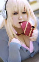 Rule 34 | 1girl, asian, breasts, cosplay, large breasts, nitroplus, photo (medium), pink eyes, pink hair, replica doll, solo, super sonico, super sonico (cosplay)