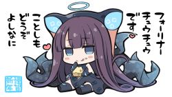 Rule 34 | blue eyes, blush, cheese, chibi, fate/grand order, fate (series), food, halo, headwear request, heart, licking lips, long hair, mouse (animal), nejikirio, solo, tongue, tongue out, yang guifei (fate), yang guifei (third ascension) (fate)