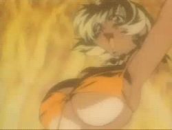 Rule 34 | 1990s (style), 1girl, animated, animated gif, bikini, blonde hair, bouncing breasts, breast expansion, breasts, female focus, from below, giant, giantess, growth, huge breasts, jungle de ikou, lowres, mii (jungle de ikou), qvga, retro artstyle, solo, swimsuit, underboob