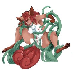 Rule 34 | 1girl, animal hands, breasts, creatures (company), feet, furry, furry female, game freak, gen 1 pokemon, nintendo, nude, pawpads, pokemon, pokemon (creature), pussy, soles, solo, tail, tentacles, toes, vulpix
