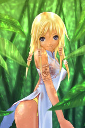 Rule 34 | armlet, blonde hair, blue eyes, china dress, chinese clothes, dress, hair ornament, lowres, panties, pantyshot, solo, underwear