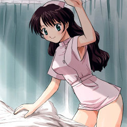 Rule 34 | 1girl, armpit peek, armpits, dokkiri doctor, haruyama kazunori, koizumi miyuki, lowres, nurse, panties, pantyshot, solo, underwear