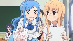 Rule 34 | 10s, 2girls, animated, animated gif, blue hair, doma umaru, himouto! umaru-chan, long hair, multiple girls, skirt, tachibana sylphynford