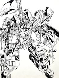 Rule 34 | autobot, caterpillar tracks, don allan figueroa, frown, greyscale, gun, highres, holding, holding gun, holding weapon, landfill (transformers), lineart, looking at viewer, mecha, monochrome, no humans, robot, science fiction, solo, transformers, transformers car robots, weapon, wheel, white background