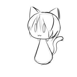 Rule 34 | :3, = =, animal ears, animated, animated gif, cat ears, cat tail, fuji-k, greyscale, monochrome, short hair, solo, tail, wavy mouth, yawning