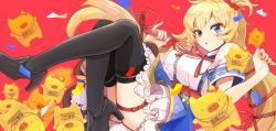 Rule 34 | 1girl, akai haato, akai haato (1st costume), aqua eyes, blonde hair, blurry, breasts, commentary, commentary request, confetti, depth of field, frills, haaton (akai haato), hair ornament, hair ribbon, heart, heart hair ornament, high heels, highres, holding, holding spatula, hololive, large breasts, long hair, looking at viewer, marina-laochan, nail polish, open mouth, red background, red nails, ribbon, shadow, simple background, spatula, thigh strap, thighhighs, thighs, virtual youtuber