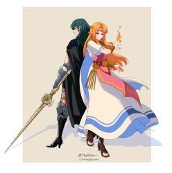 Rule 34 | 2girls, bad id, bad twitter id, blonde hair, blue eyes, blue hair, breasts, byleth (female) (fire emblem), byleth (fire emblem), cape, dress, fire, fire emblem, fire emblem: three houses, gown, green eyes, hair ornament, highres, lace, lace-trimmed legwear, lace trim, long hair, looking at viewer, medium hair, multiple girls, nintendo, pantyhose, pantyhose under shorts, pointy ears, princess zelda, print pantyhose, rv (gvdn7245), shorts, simple background, smile, super smash bros., sword of the creator, the legend of zelda, the legend of zelda: a link between worlds, triforce