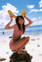 Rule 34 | beach, bikini, flip-flops, highres, kamata natsumi, photo (medium), sandals, swimsuit