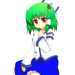 Rule 34 | 1girl, female focus, green hair, kochiya sanae, nyt (nagane), red eyes, short hair, skirt, solo, touhou