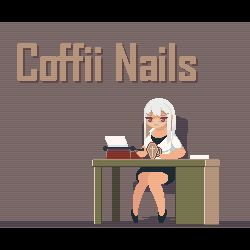 Rule 34 | 1girl, animated, black footwear, black skirt, breasts, chair, cup, desk, english text, glitch, long hair, looping animation, lowres, original, pencil skirt, pink eyes, pixel art, shirt, shoes, short sleeves, sitting, skirt, solo, sotie, thank you, typewriter, white hair, white shirt