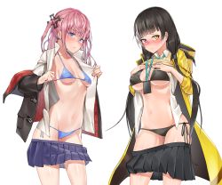 Rule 34 | 2girls, absurdres, breasts, girls&#039; frontline, highres, large breasts, multiple girls, navel, ro635 (girls&#039; frontline), st ar-15 (girls&#039; frontline), swimsuit, urrrt, white background