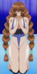 Rule 34 | 1girl, anime screenshot, braid, breasts, brown hair, highres, large breasts, long hair, nonohara marin, school uniform, sideboob, soreyuke marin-chan, tagme, twin braids