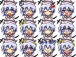 Rule 34 | 1girl, ^ ^, anger vein, bad id, bad pixiv id, blue hair, blush, closed eyes, empty eyes, expressions, closed eyes, female focus, hat, heavy breathing, kisaragi zwei, laughing, merlin prismriver, merupo, multiple views, musical note, o o, open mouth, purple hair, short hair, smile, tears, touhou, upper body, white background