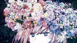 Rule 34 | 1girl, abstract, bad id, bad pixiv id, blue flower, blue rose, bouquet, close-up, flower, flower wreath, hair between eyes, hair ornament, highres, looking at viewer, megurine luka, meola, multicolored eyes, muted color, out of frame, pink flower, pink hair, pink rose, red flower, red rose, rose, solo, tagme, vocaloid, white flower, white rose, wreath, yellow flower, yellow rose