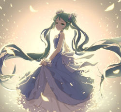 Rule 34 | 1girl, blue dress, crying, crying with eyes open, dress, floating hair, from side, green eyes, green hair, hatsune miku, lengchan (fu626878068), long dress, long hair, sketch, sleeveless, sleeveless dress, solo, standing, tears, twintails, very long hair, vocaloid, wrist cuffs